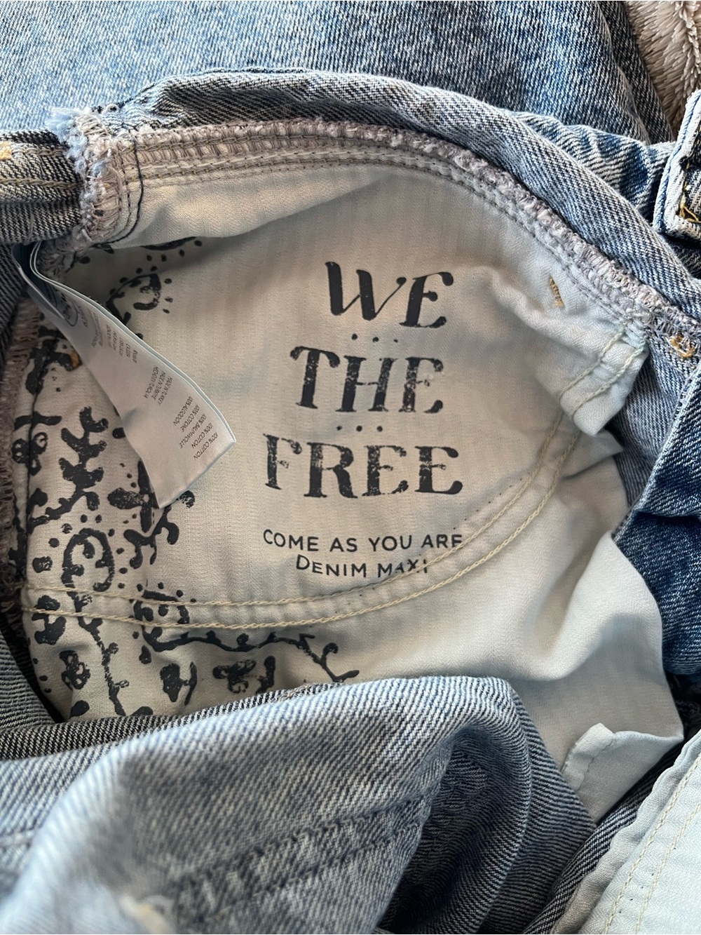 “We the Free” ‘Come as You Are’ DENIM MAXI SKIRT; Size 10; A-Line; mid-rise - Picture 4 of 5